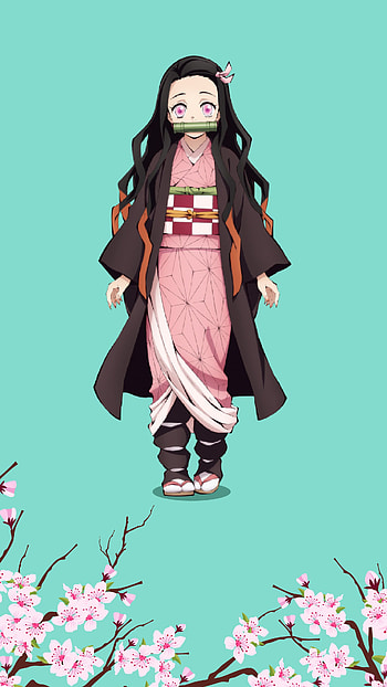 nezuko, red, magenta HD phone wallpaper