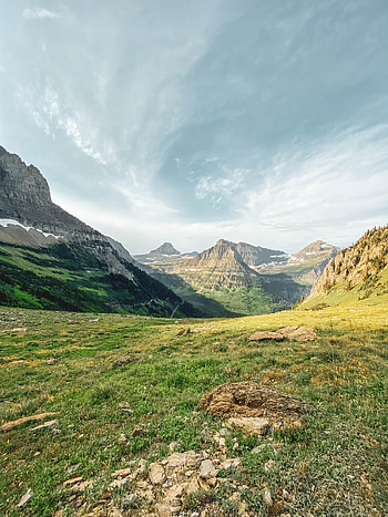 Nature, Grass, Sky, Mountains, Rocks, Vertex, Tops HD phone wallpaper