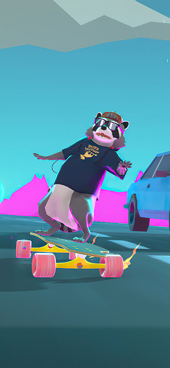 Tanuki Sunset, Longboarding HD phone wallpaper
