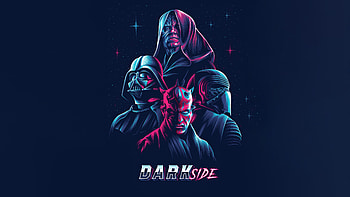 Dark Side, darth-vader, darth-maul, star-wars, movies, artwork, art, digital-art, minimalism HD wallpaper