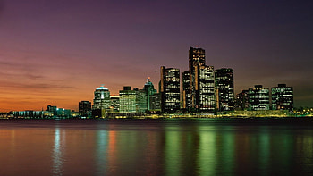 Detroit Skyline, Travels, Top backgrounds HD wallpaper