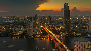 Sathon Bridge, Bangkok HD wallpaper