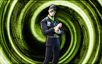 Deadlock, green grunge background, Fortnite, vortex, Fortnite characters, Deadlock Skin, Fortnite Battle Royale, Deadlock Fortnite HD wallpaper
