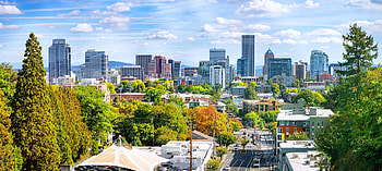 Portland Skyline, Travels, Portland Oregon, Colorful Leaves HD wallpaper