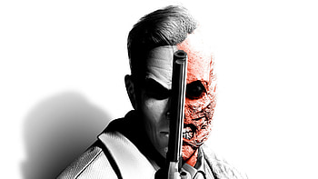 Two Face In Batman Arkham Knight, two-face, supervillain, superheroes, artist, artwork, digital-art, monochrome, black-and-white HD wallpaper