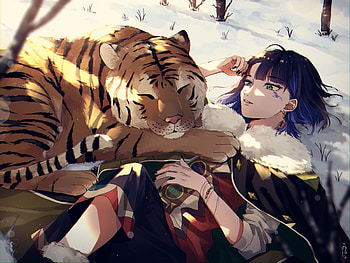 Girl and her pet tiger, her pet, and, Girl, tiger HD wallpaper