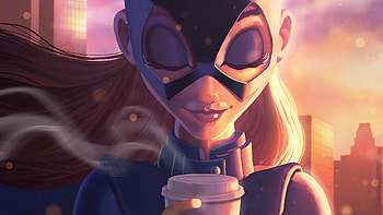Batgirl Coffe, batgirl, superheroes, artwork, artstation HD wallpaper