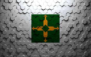 Flag of Federal District, honeycomb art, Federal District hexagons flag, Federal District, 3d hexagons art, Federal District flag HD wallpaper