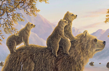 :), painting, bear, urs, art, fantasy, robert bissell, pictura, illustration HD wallpaper