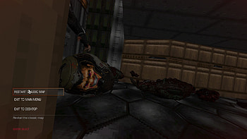 If you're gibbed (blown up into tiny chunks) — and if your camera is facing your decapitated helmet, you'll get a glimpse of the classic DOOM guy's face. HD wallpaper