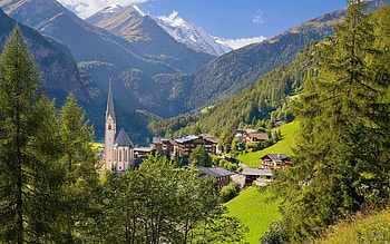 Austria, Nature, Houses, Summer, Forest, Village, Lowland, Buildings HD wallpaper