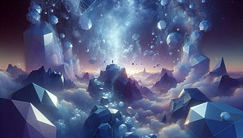 Abstract Cosmic Landscape, fantasy landscape, Abstract, Digital Art, crystal, cloud HD wallpaper