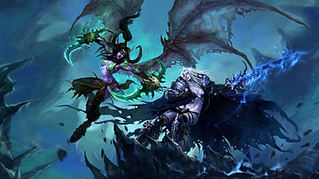 Illidan vs Sylvanas - World of Warcraft HD wallpaper