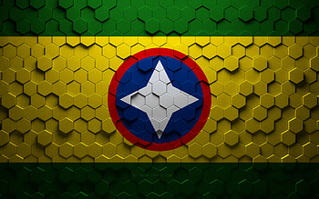 Flag of Bucaramanga, honeycomb art, Bucaramanga hexagons flag, Bucaramanga 3d hexagons art, Bucaramanga flag HD wallpaper