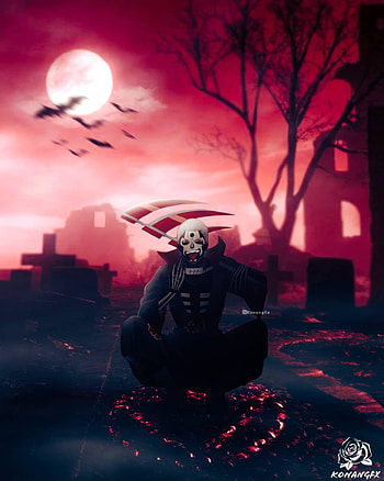 Hidan, naruto, red, spooky, halloween, moon, naruto halloween, grave, akatsuki, hidan akatsuki, night, anime HD phone wallpaper