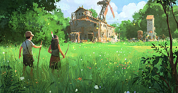 满满绿色漫画, Abstract, cartoon HD wallpaper