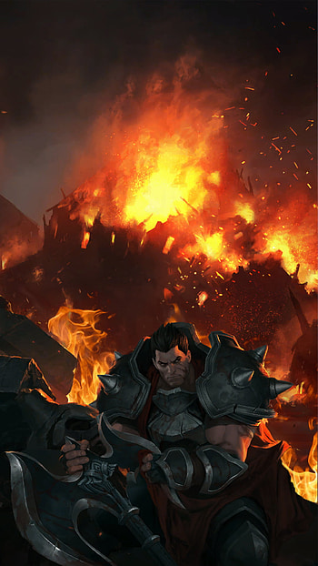 Darius LeagueOfLegends, oyun, lol, fire, leaguroflegend, dari HD phone wallpaper