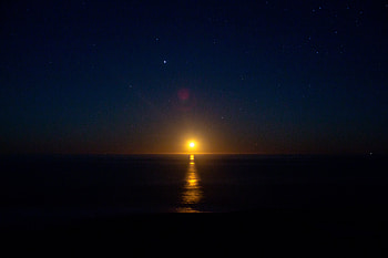 Sunset, dawn, dark, starry night HD wallpaper