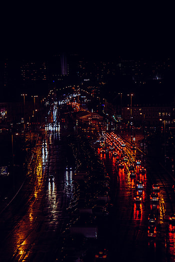 Cars, Dark, Movement, Traffic, Night City, Street HD phone wallpaper