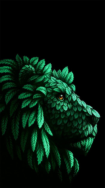 Unique, Green Lion HD phone wallpaper