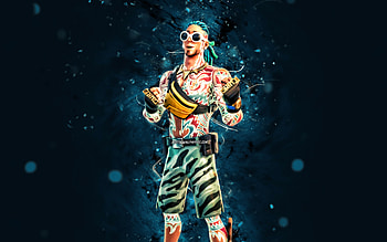 Glow King Krab, , blue neon lights, Fortnite Battle Royale, Fortnite characters, Glow King Krab Skin, Fortnite, Glow King Krab Fortnite HD wallpaper