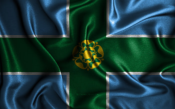 Derbyshire flag, , silk wavy flags, english counties, Flag of Derbyshire, fabric flags, 3D art, Derbyshire, Europe, Counties of England, Derbyshire 3D flag, England HD wallpaper