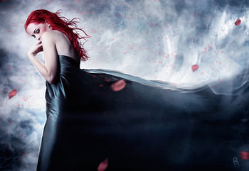 Wind, alone, girl, red hair, beautiful, dress, beauty, woman, fantasy, cg, redhead, hair, sensual, female HD wallpaper