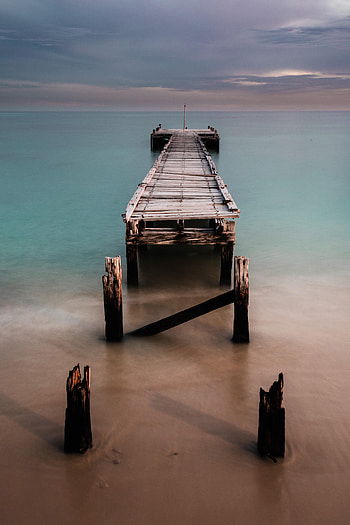 Nature, Sea, Horizon, Coast, Pier HD phone wallpaper