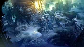 At the Mountains of Madness, magic, fantasy, landscape, horror, dark HD wallpaper