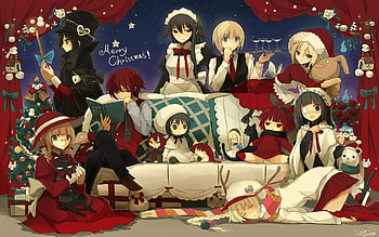 ... Background Anime Christmas merry christmas anime ... HD wallpaper