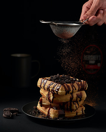 Food, Chocolate, Waffles, Desert, Sprinkling, Sprinkle HD phone wallpaper