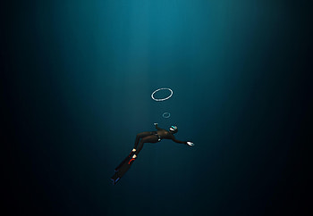 Dark, Diver, Depth, Flippers HD wallpaper