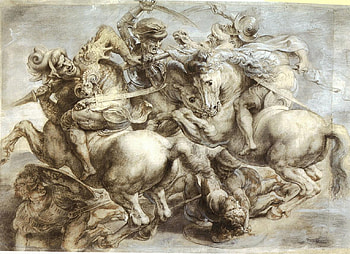 Da Vinci Art, horse, art, battle, fight, da vinci HD wallpaper