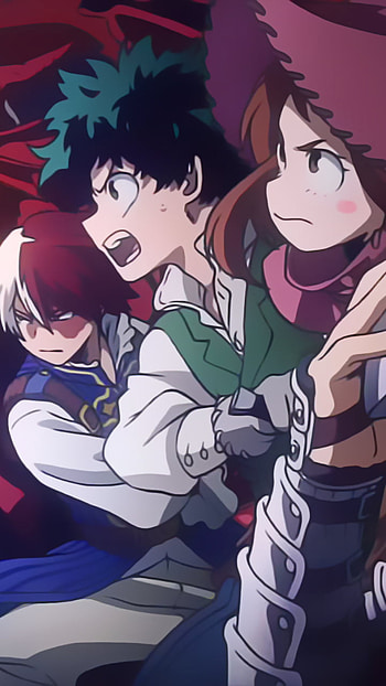 Tenya Iida, Ochaco Uraraka, Izuku Midoriya, Shoto Todoroki, Katsuki Bakugou, Anime, My Hero Academia HD phone wallpaper