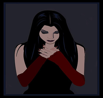 Lady Morgana, gothic, black, red HD wallpaper