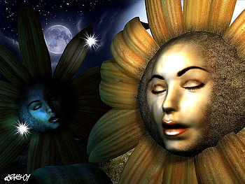Golden floweres faces, night, golden, day, floweres, faces HD wallpaper