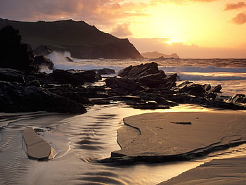 sunset beachview, beachview, sunset HD wallpaper