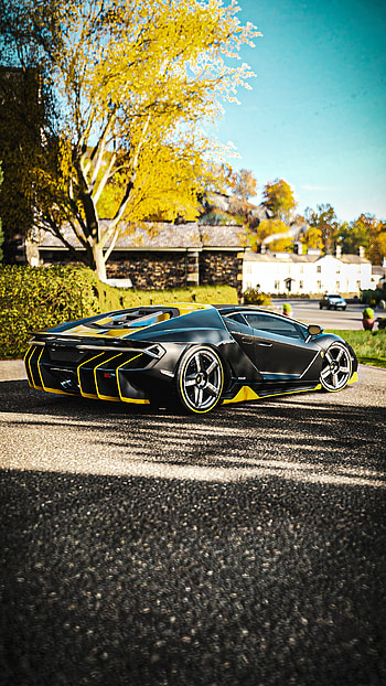 Centenario, automóvil, exótico, carbono, deportivo, italia, amarillo, lamborghini, Racing, toro HD phone wallpaper