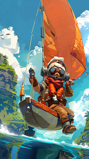 Cosmic Marauder Odyssey, boat HD phone wallpaper
