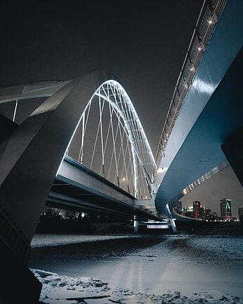 Cities, Night, Architecture, City, Bridge, Design, Construction HD phone wallpaper