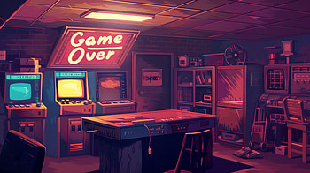 Arcade Room Gamer's Haven, video game, game over, gamer, arcade, room HD wallpaper