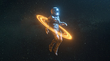 Saturn rings & nasa astronaut, space, art HD wallpaper