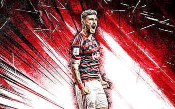 Giorgian de Arrascaeta, grunge art, Uruguayan footballers, Flamengo FC, Giorgian Daniel De Arrascaeta Benedetti, red abstract rays, Giorgian de Arrascaeta , Brazil, football, Giorgian de Arrascaeta Flamengo HD wallpaper