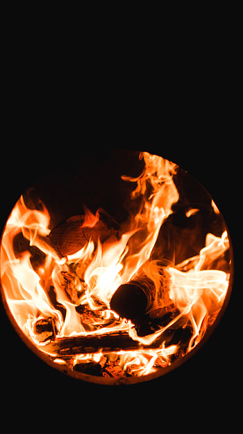 Fire, Bonfire, Dark, Flame HD phone wallpaper