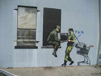 Banksy Robbers HD wallpaper