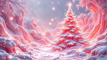 Pink Christmas Magic: Ultra Delight, pink christmas, Christmas, winter, snow, tree HD wallpaper