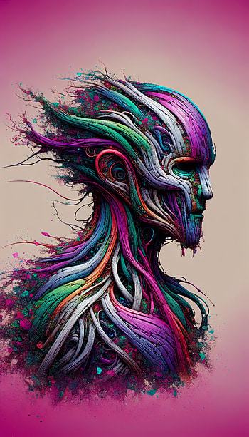 Colorful Abstract Art Skull, artistic, surrealism, Abstract, colorful HD phone wallpaper