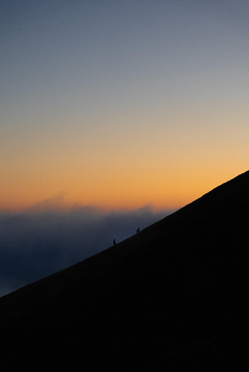 Nature, Sunset, Sky, Fog, Slope, Climb, Lift HD phone wallpaper