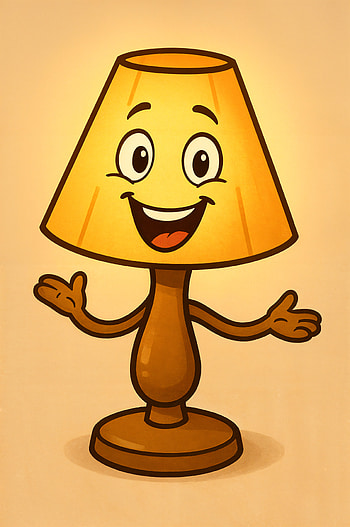 Cheerful Lamp Cartoon , lamp, cartoon, smiling, Happy HD phone wallpaper