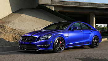 Satin Blue Vorsteiner Mercedes-AMG CLS63, Sporty, Black Rims, Blue, Amg HD wallpaper
